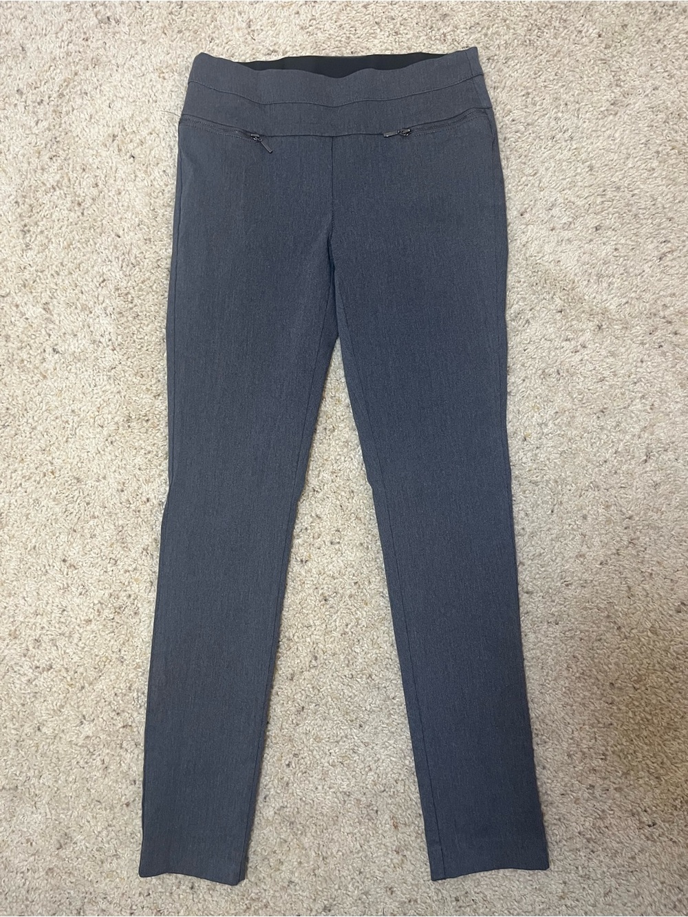 Y2K Candie’s Charcoal Gray Ponte Trouser Office Siren Pants with Zip Pockets